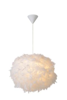 Lámpara colgante de plumas 1xe27, blanco