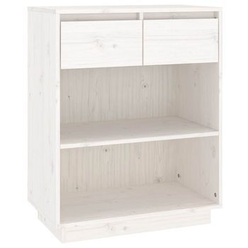 Mesa Consola | Mesa De Entrada | Mesa Auxiliar De Madera Maciza De Pino Blanco 60x34x75 Cm