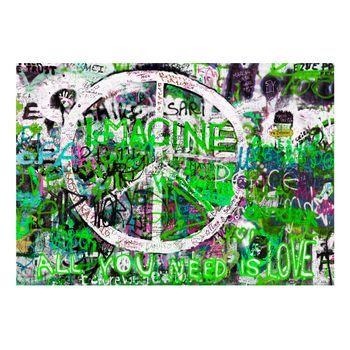 Papel Pintado 3d - Green Graffiti (150x105 Cm)