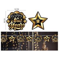 guirnalda happy new year estrellas de 300 y 16x16 cm talla unica