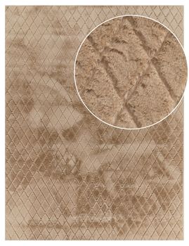 Alfombra de piel Arnia beige 120x160 cm