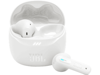 Auriculares True Wireless - JBL Tune Flex 2, 48 h Autonomía, IP54, Cancelación de ruido, Ergonómico, Blanco