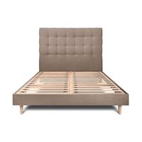 cama 160x200 cm con cabecero tapizado - tejido terciopelo