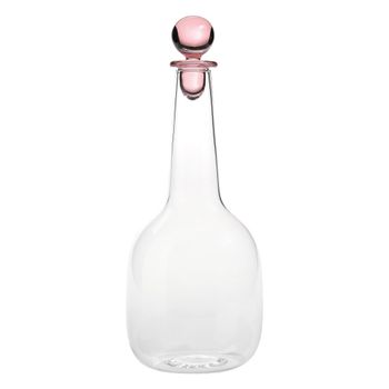 Botella zafferano en cristal de borosilicato rosa hecha a mano