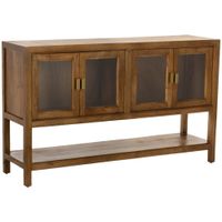aparador de madera marron 4 puertas 150x40x90h cm