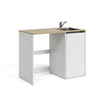 Armario Para Lavadora Viktor 113.6 X 88.2 Cm Con Fregadero Y Grifo Vicco