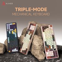 teclado para juegos ajazz lightkrypton ac100 max celtic de aluminio diseno de 98 teclas triple modo pantalla led interruptores gasket ice cream