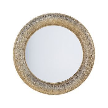 Espejo De Pared Dorado 51 X 141 Cm Marco Sintético Moderno Estilo Glam Salón Dormitorio Channay
