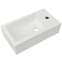 lavabo de bano moderno  lavabo con agujero grifo rectangular ceramica 46x255x12 blanco