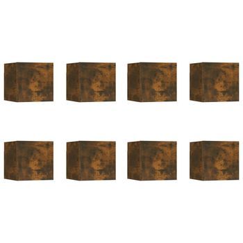 8 Uds Muebles Tv De Pared | Mueble De Salón | Armario Tv Roble Ahumado 30,5x30x30 Cm