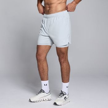 Pantalones cortos de entrenamiento 2 en 1 de largo de entrepierna de 13 cm para hombre de MP - Azul pálido - XXXL