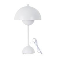 lampara de mesa tipo seta nordica de metal e27 45cm blanco