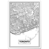 panorama cuadro metacrilato enmarcado mapa de ciudad toronto 50x70 cm