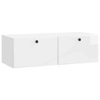 mueble de tv de pared 98 x 41 x 30 cm blanco brillante vidaxl