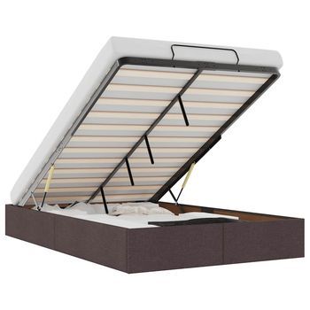 Estructura De Cama Otomana Sin Colchón Marrón Oscuro 120x190cm Vidaxl