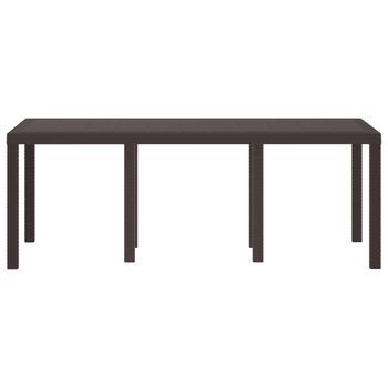 Mesa De Jardín | Mesa De Exterior Marrón 200 X 100 X 73 Cm Ratán Sintético