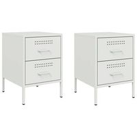 juego de 2 mesitas de noche con cajones 36 x 39 x 505 cm acero blanco dec034868