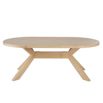 Mesa de comedor ovalada de roble y MDF de 200 cm