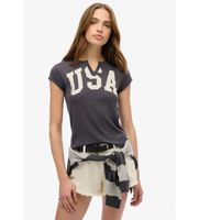 superdry para mujer w1011602a camiseta ath ess gris m casual algodon manga corta