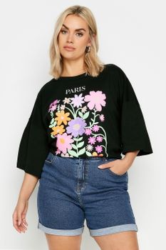 Yours Vaqueros Cortos Azules Remangados Mom, Mujer Curvy Y Tallas Grandes, Yours
