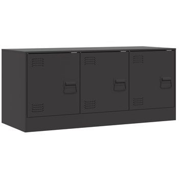 Mueble Tv | Mueble De Salón | Armario Tv De Acero Negro 99x39x44 Cm