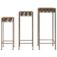 juego de soportes de planta 3 pzas estilo vintage metal oxidado vidaxl