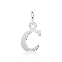 colgante letra c de plata 925