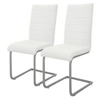 juego 2x sillas de comedor tapizadas de pu blanco ml-design