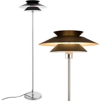 Nettlife Lámpara De Pie De Salón Negra Moderna E27 1 Llama Con Interruptor De Pie Diseño Industrial De Metal Vintage Altura 145 Cm