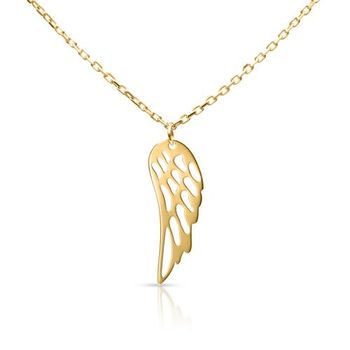 Cadena de mujer alas de ángel en oro de 9 quilates