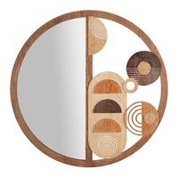 espejo de pared de madera marron o 80x3 cm