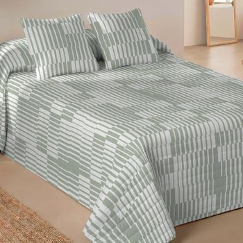Colcha Bouti 3 Piezas 100% Microfibra Cama 150 Cm Sandal Marcos Green