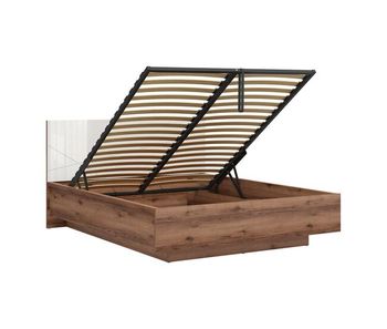 Cama canapé 160x200 con somier incluido sven blanco y madera
