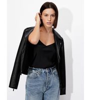 ax armani exchange para mujer 8nyh05ynz5z1200 camiseta satinada negro xl casual poliester sin mangas  tirantes