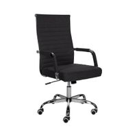 silla de oficina giratoria regulable en tela negro