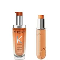 kerastase oleo-relax morpho huile refillable hair oil and refill capsule for dry and frizz-prone hair with marula oil 75ml