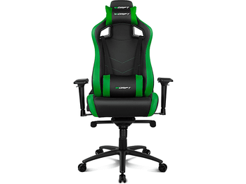 Silla gaming - Drift DR500G, Reposabrazos 4D, Cojín cervical y lumbar, Reclinable, Giratorio, Verde