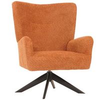 sillon de salon acolchado sillon de coctel giratorio relajacion tela de chenilla terracota 040006398
