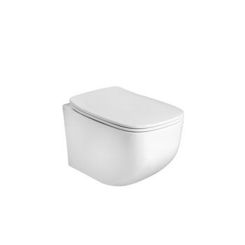 Inodoro Colgante De Cerámica Blanco Mate Sin Borde