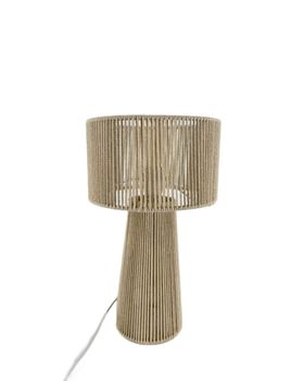 Lámpara de mesa de papel y tela de color natural de 24cm