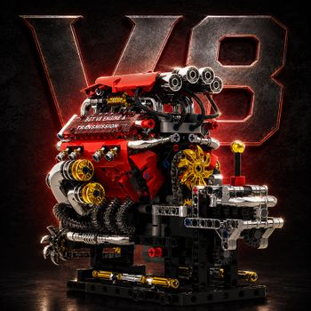 Más de 800 Piezas, Motor V8, Simulación de Motor, Bloques de Construcción Eléctricos, Modelo de Coche, Piezas de Superauto, Juguetes Técnicos, Regalos