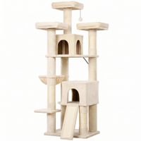 pawhut rascador grande 184 cm de alto arbol para gatos con 3 postes rascadores zonas de descanso pelota de juego hamaca y escalera para gatos de menos de 6 kg