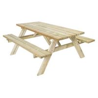 mesa picnic jardin madera tratada autoclave con 2 bancos abatibles 198 x154 x74 cm strong 200 the homeweeks