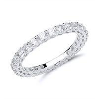 anillo de eternidad de plata 925 con circonita cubica