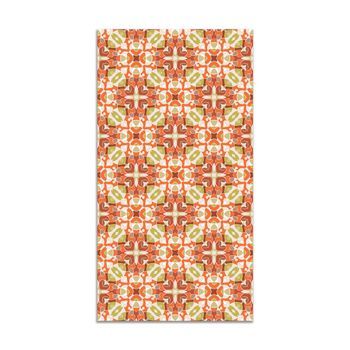 Panorama Alfombra Vinílica Estilo Hidráulico Oriental Naranja 200x200 Cm