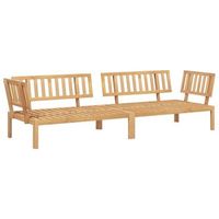 2 uds sofas de esquina de palets de jardin  sofa de exterio madera maciza acacia