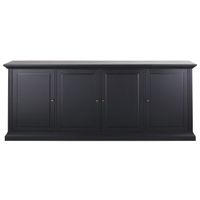 aparador de pino y mdf negro de 210 cm