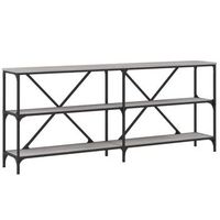 mesa consola hierro y madera ingenieria gris sonoma 180x30x75cm vidaxl