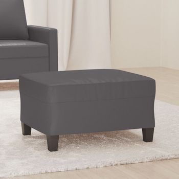 Reposapiés，taburete De Cuero Sintético Gris 70x55x41 Cm Cfw5275