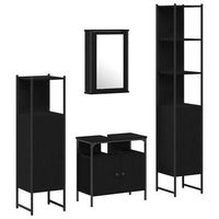 juego de muebles de bano 4 uds roble negro 33 x 33 x 1855 cm vidaxl